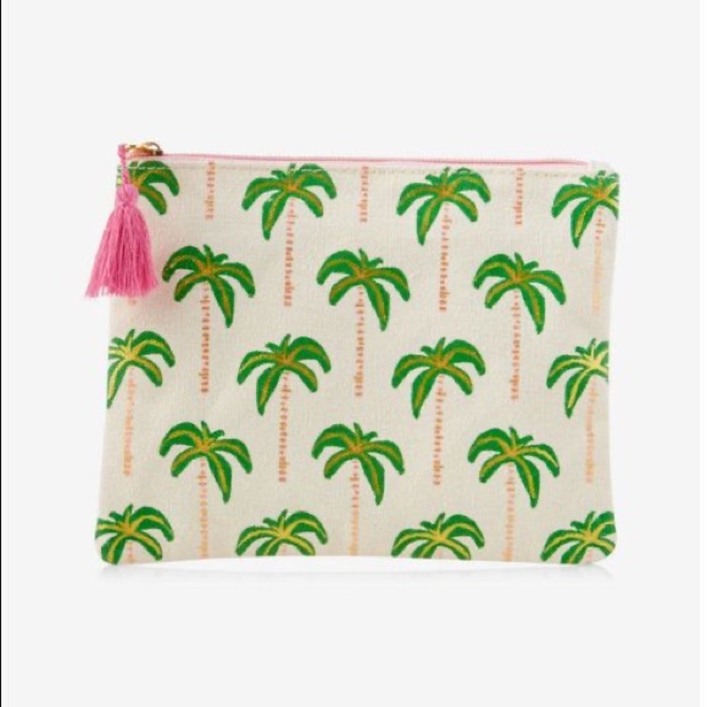 NWOT Express Slant palm tree pouch